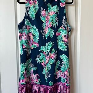 Floral Sleeveless Dress - Navy and Pink